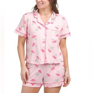 Juicy Couture Cherry Print Pink Pajama Set Large NWT